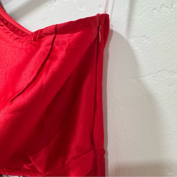 NWT Hello Molly Secret To Tell Satin Midi Dress Red Valentine Cutout Women's 2 - Picture 7 of 16